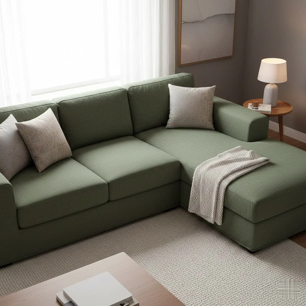 Chaise lounge with a protective sofa cover