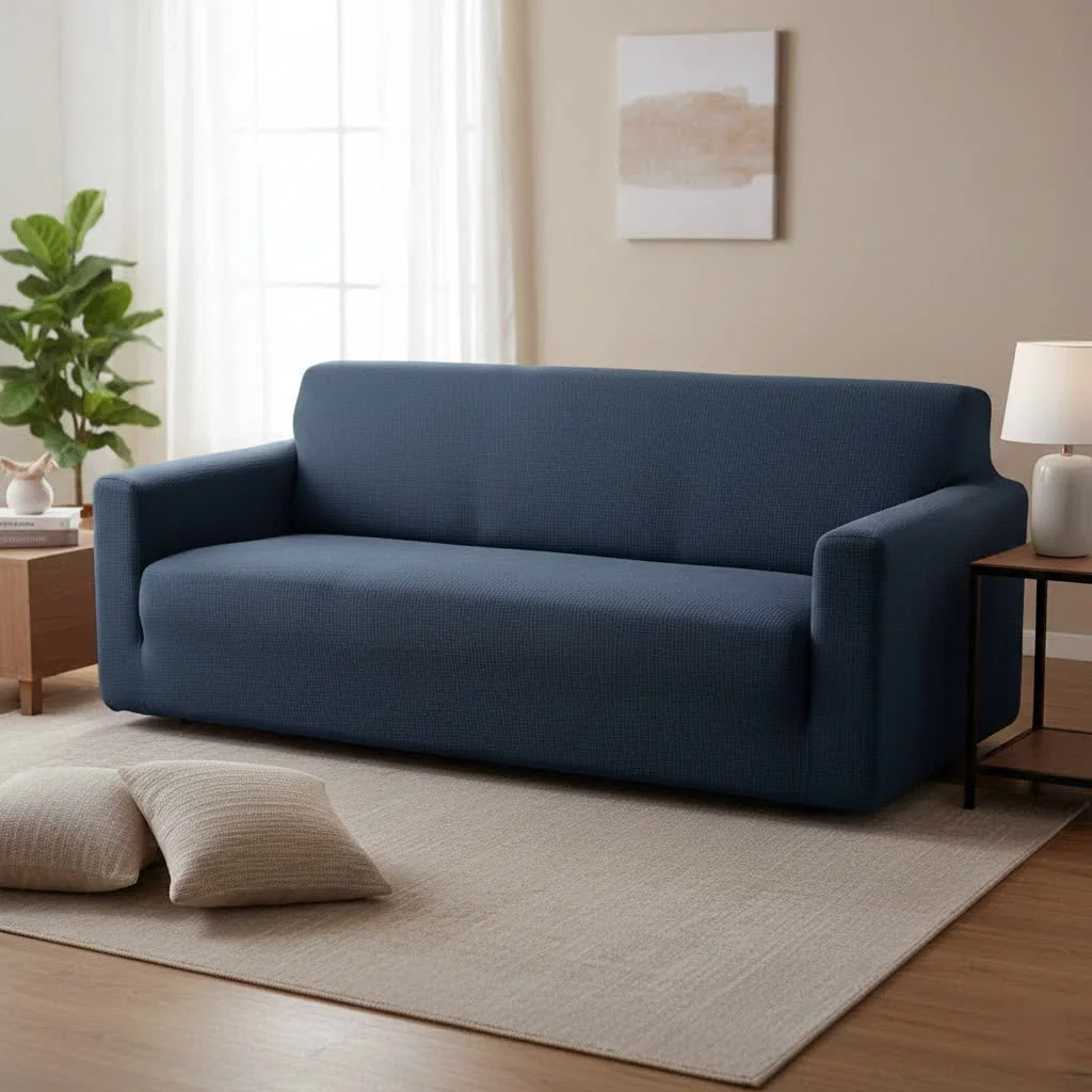 Sofa throw cover draped over a couch
